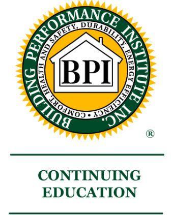 BPI 2 CEU Package - Option A (Utility Bill Analysis and Base Load Measures)